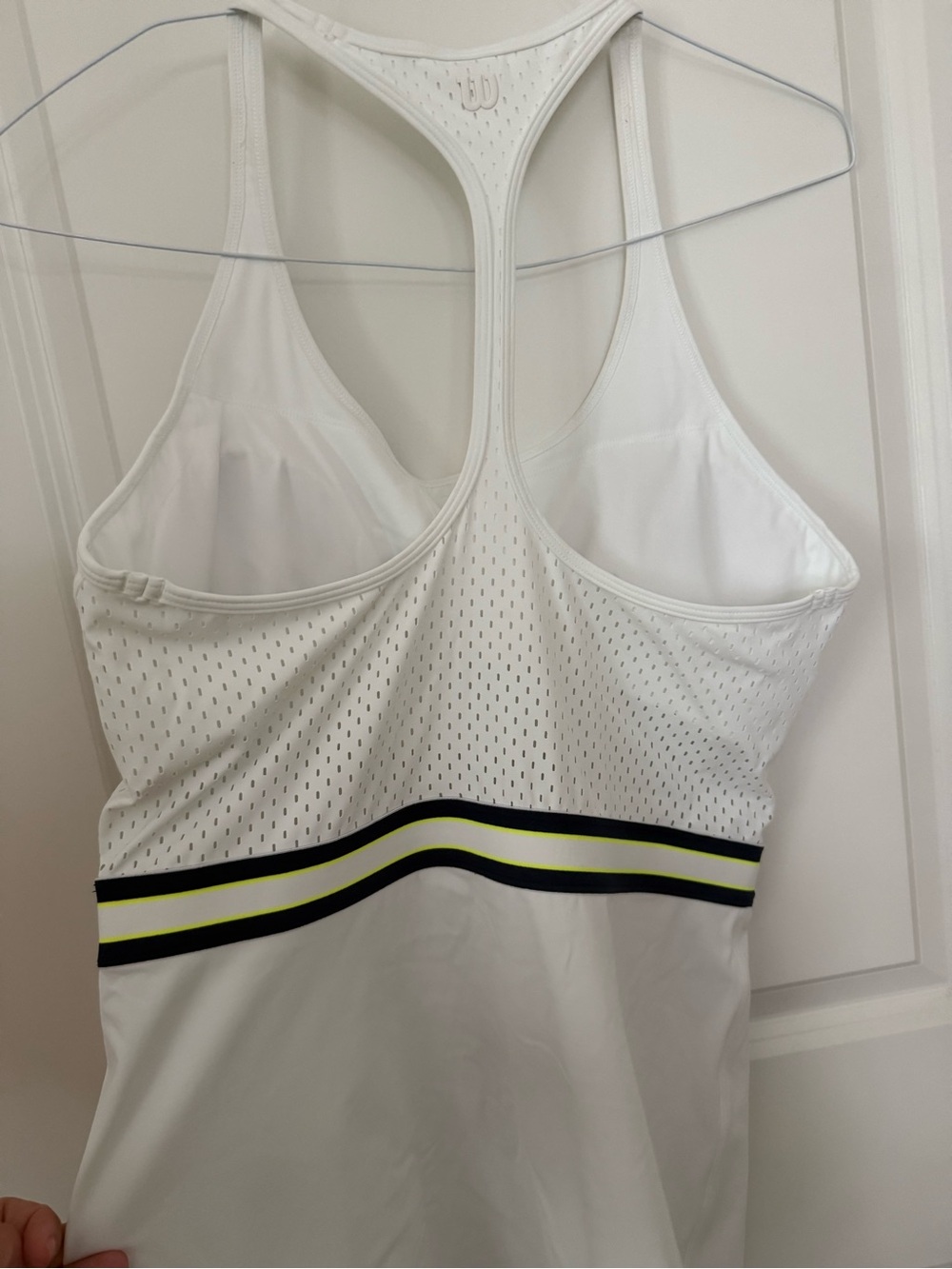 Wilson White Unmatched aTennis Athletic Dress with Striped Waistband size Medium - Picture 6 of 8